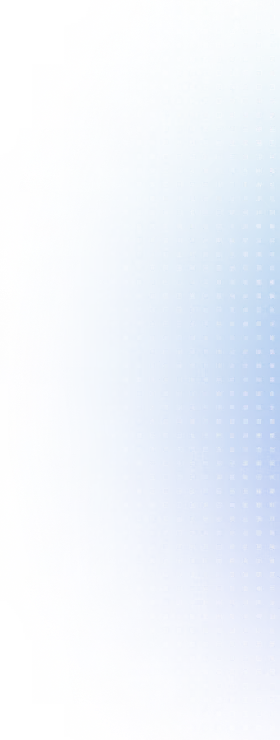 Blue gradient background with a glowing pixelated edge on the left side fading into a grid of small squares on the right.